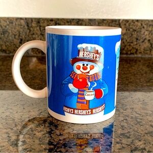 Hersheys Coffee Cup Mug Smores Hot Chocolate Recipe Blue Snowman Ceramic 1 mug